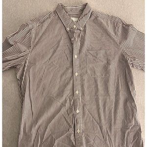 AE maroon striped button down